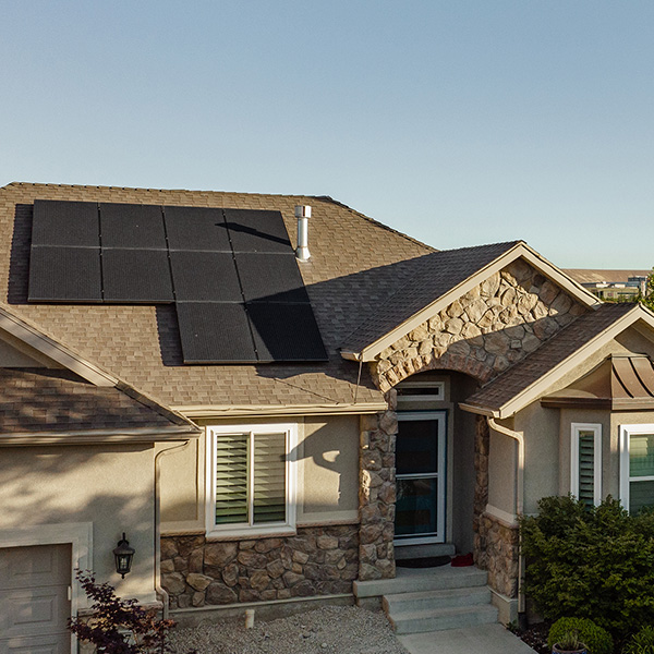 Testimonials_HeroImage_600x600 Modern, suburban home with black on black rooftop solar panels